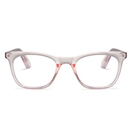 Clear Pink Premium Reading Glasses for Women – Blue Light Blocking Readers with Spring Hinges, Scratch Resistant Lenses, Solid & Sturdy Frame – Stylish, Fit for All Face Shapes, Strength 2.25