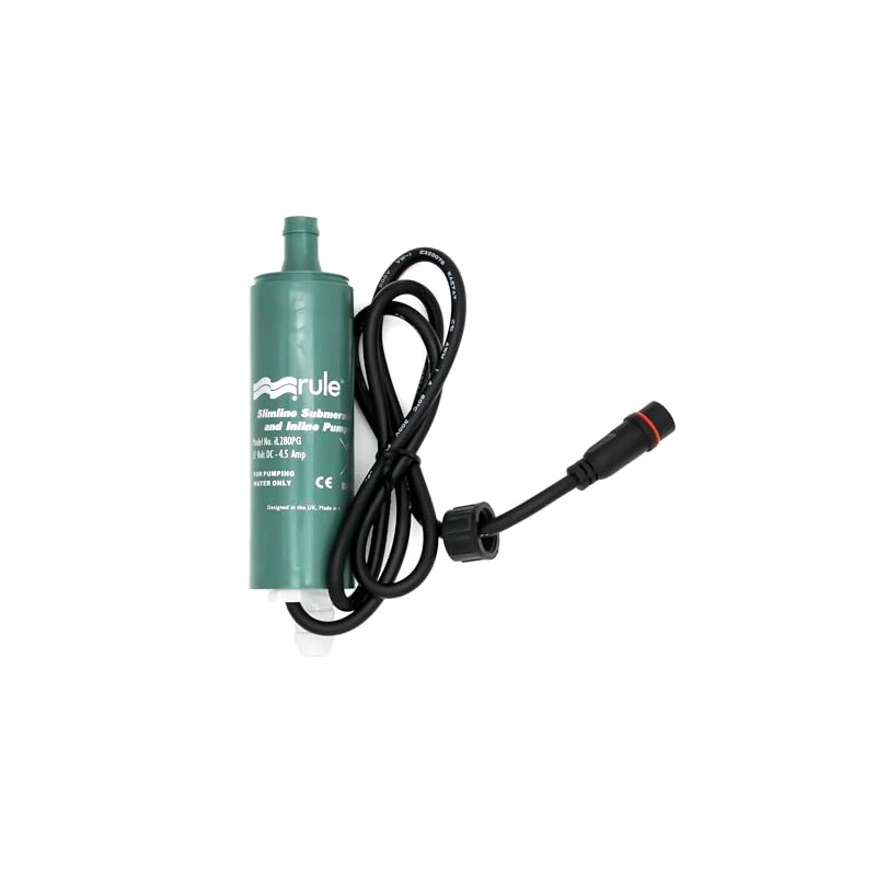iL280pg 12V Inline Submersible Water Pump for Bilge, Liquid, Rain,