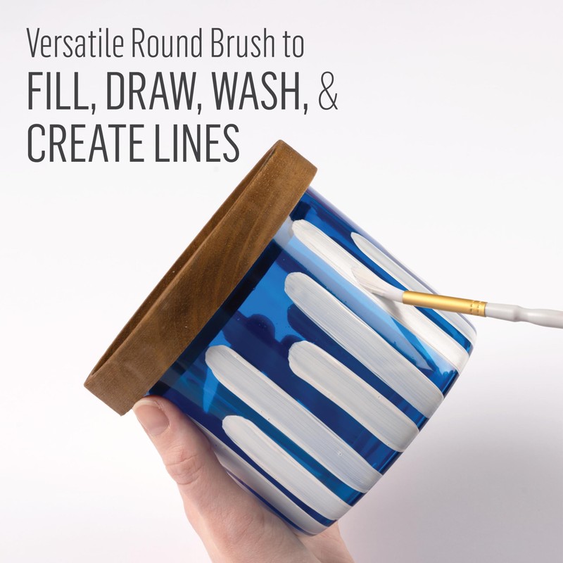 FolkArt Glass Paintbrush Set, Set of 5 Premium Contour Brushes