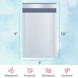 UCGOU Bubble Mailers 6x10 Inch White 50 Pack Poly Padded Envelopes Small Business Mailing Packages Opaque Self Seal Adhesive Waterproof Boutique Shipping Bags for Jewelry Makeup Supplies #0