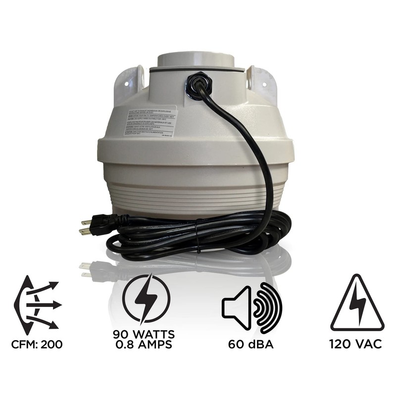 Suncourt 4-Inch Centrax Inline Centrifugal Fan — Quiet Duct Fan