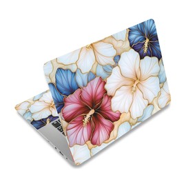 PLIGREAT 3D Laptop Skin Aufkleber Mit Geprägtem Blumenmuster Passend Für 12" 13" 13.3" 14" 15 Zoll Realistischer Stil Universell Abnehmbar Wasserdicht Notebook Kunstaufkleber PC Schutzabdeckung