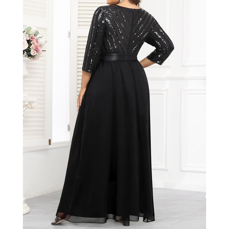 Talisea Black Formal Dresses for Women Plus Size Long Gowns