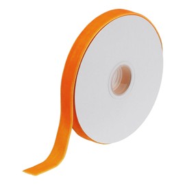 MECCANIXITY Velvet Ribbon 5/8 Inch x 10 Yard Single Face Spool Silky Velvet Fabric for Bouquets DIY Crafts Gift Wrapping Wedding Party Orange