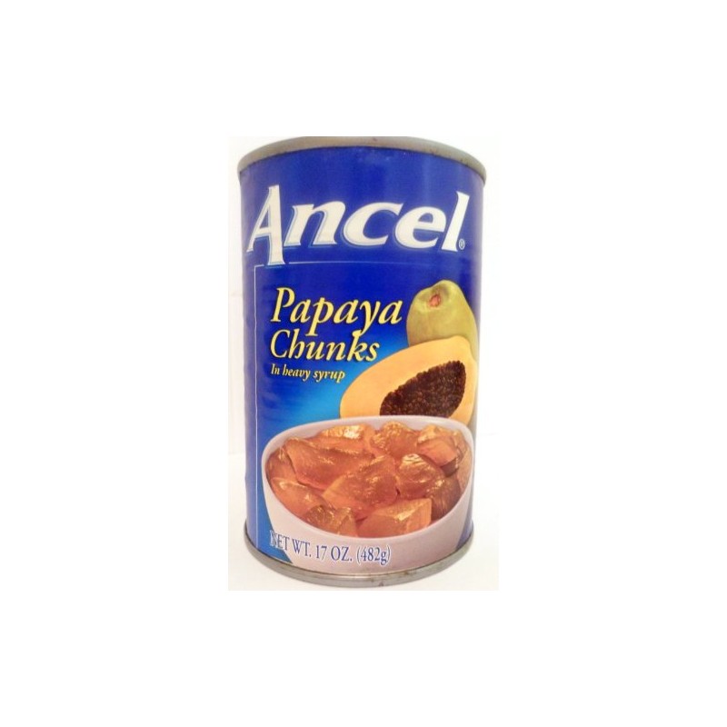 Ancel Papaya Chunks In Heavy Syrup 17 Oz .(Pack of