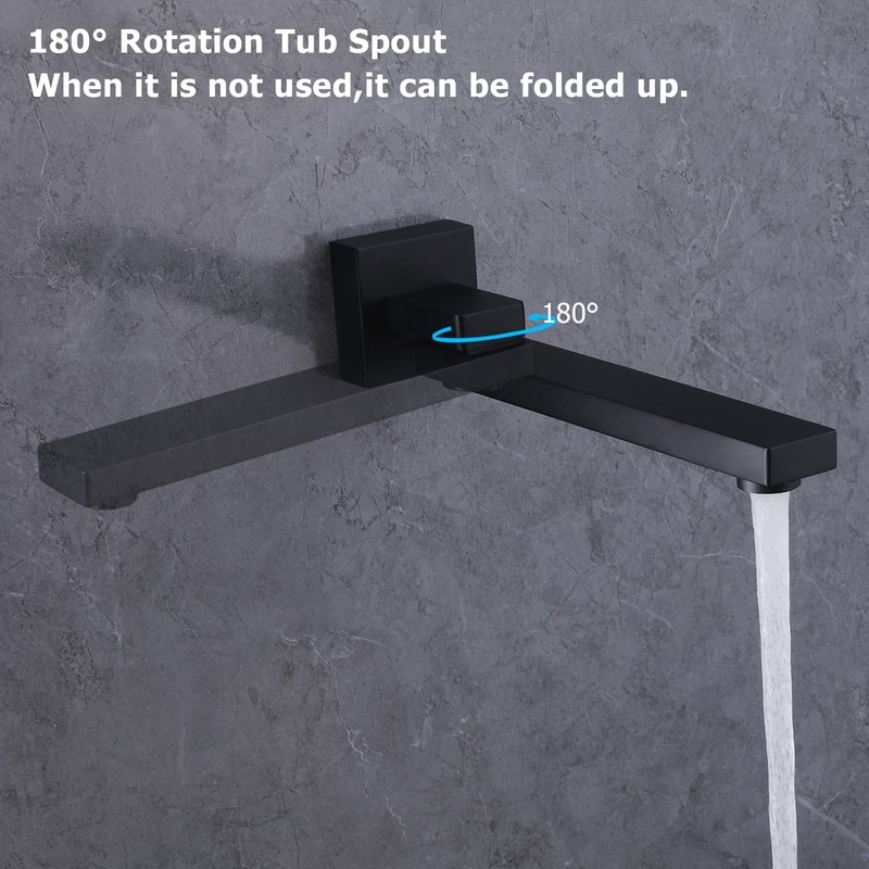 FSCEPIXI Wall Mount Tub Faucet with Extra Long Tub Spout,Single