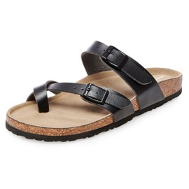 Madden Girl Women's Bryceee Toe Ring Sandal, Black Paris, 5