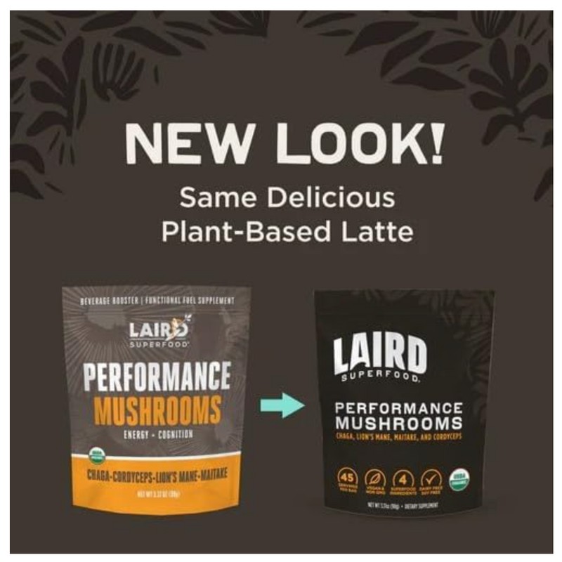 Laird Superfood Performance Mushroom Blend 3.17oz Energy Cognition Best By