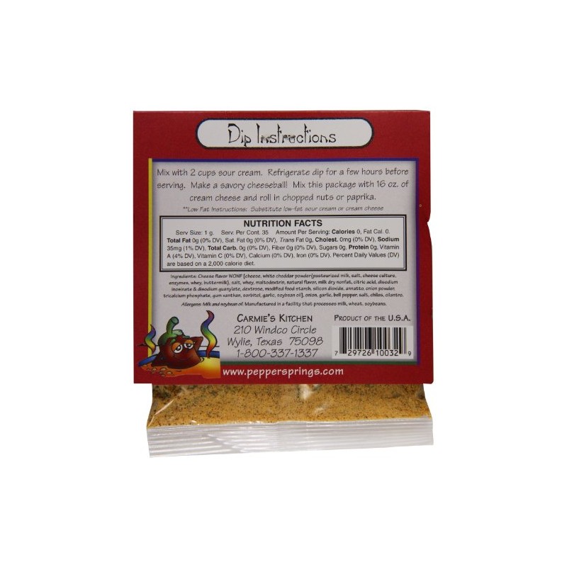 Carmie's Kitchen Chipotle Cheddar Dip Mix, 1.0 Ounce