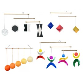 Set of 4 portable montessori - Munari, Gobbi, Octahedron, Dancers. Montessori mobile, Baby mobile, Hanging mobile baby boy and girl