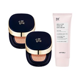 Seemuse Magic Cushion Cream (17.5g, No. 23 x2) + Art Deli Tone-Up Sunscreen (50ml) / 씨뮤즈 매직 쿠션 크림 본품 17.5g 23호 x2 + 아트델리 톤업 선크림 50ml
