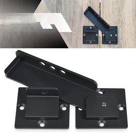 Gate Latch Lock with Padlock Hole, Aluminum Alloy Door Latch for Outdoor Wooden Fence, Heavy Duty Fence Gate Lock with Fasteners Hardware,Yard Garden, Steel,Black