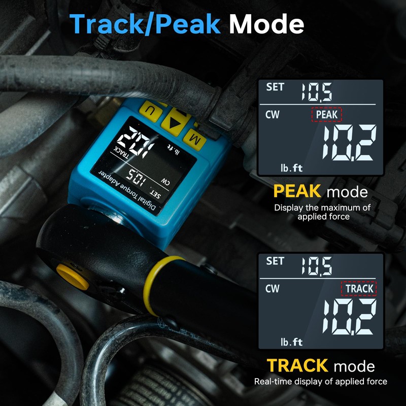 Upgrade 1/2" Digital Torque Adapter, (±1% Accuracy, 5-100Ft-lb), Precision Digital