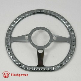 FLASHPOWER 14" Gun Metal Billet Carbon Vinyl Steering Wheel Caprice GM S10 Blazer W/Horn