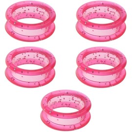 5Pcs Silicone Grooming Scissors Ring Pet Shears Ring Fit for Shears Dog Cat Comfortable Cutting Hair Grooming Tool Pet Supplies (Pink)