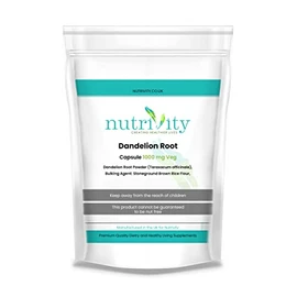Dandelion Root 1000mg Capsules | Vitamin Rich | 1 Months Supply | Vegan | Halal | Gluten & Dairy Free | High Strength Herbal Supplement | UK Made GMP | Nutrivity
