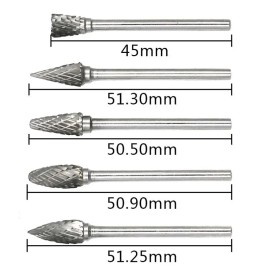 Toolzia 10-Piece Tungsten Carbide Rotary Burr Set