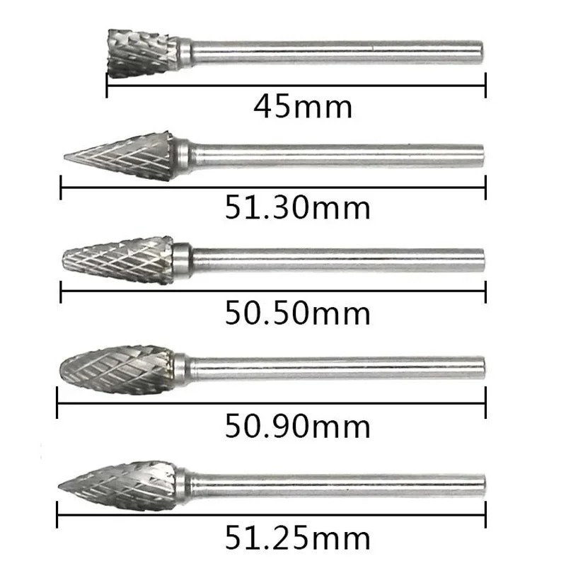 Toolzia 10-Piece Tungsten Carbide Rotary Burr Set
