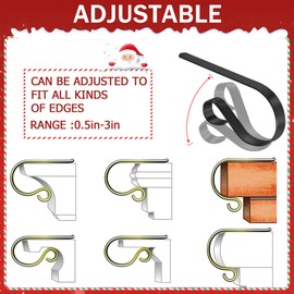 TAROSE Stocking Holders for Mantle, Christmas Stocking Holder Set of 6, Mantle Clip Fireplace Hooks Hanger for Christmas Party Decoration Supplies (Black)