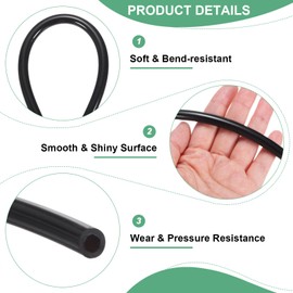 M METERXITY Tubing Carburetor Fuel Vent Line, 5mm(0.2") ID 8mm(0.31") OD 1.5m(5') Long Polyurethane Gas Oil Tube for ATV/Go Kart/Dirt Bike, Universal Petrol Pipe Replacement [Black]