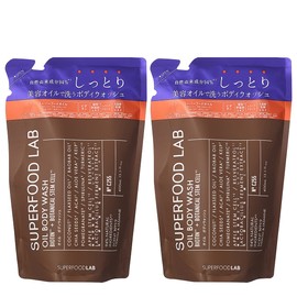 SUPERFOOD LAB Superfood Lab, Natural 94% Beauty Oil, Wash Moist Biotin Oil, Body Wash, Refill, 2 Piece Set, Body Soap, Refill, Aroma, Good Smell, Organic, Aging Odor, Horny, Large Capacity, Sensitive Skin, Men, Men