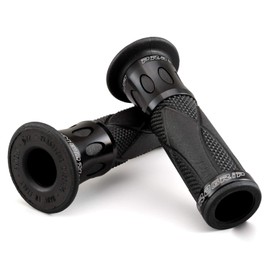 Daytona ProGrip 98091 Motorcycle Grip Handle Diameter 0.8 inch (22.2 mm) 4.8 inches (122 mm) Standard Rubber End Penetration 728 Type Aluminum Ring, Black