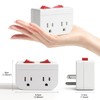 Oviitech Grounded Outlet Wall Tap Adapter with Red Indicator On/Off