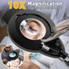 10X Magnifying Glass with Light and Stand, 2200 Lumens Dimmable