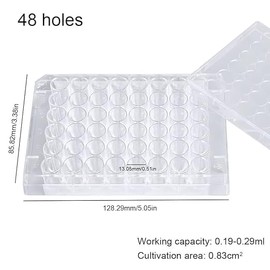 WADY 2 Pcs 48 Well Cell Culture Plate Tissue Culture Plate Laboratory Chemical Reaction Plates for Lab Equipment