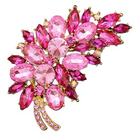 FAIRYGATE Brooches for Women UK Pink Vintage Scarf Shawl Brooch for for Ladies Wedding Banquet Feather Lapel Pin B3218