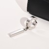 Rockyu Men's Silver Stainless Steel Hoop Earrings with Dangle Bar