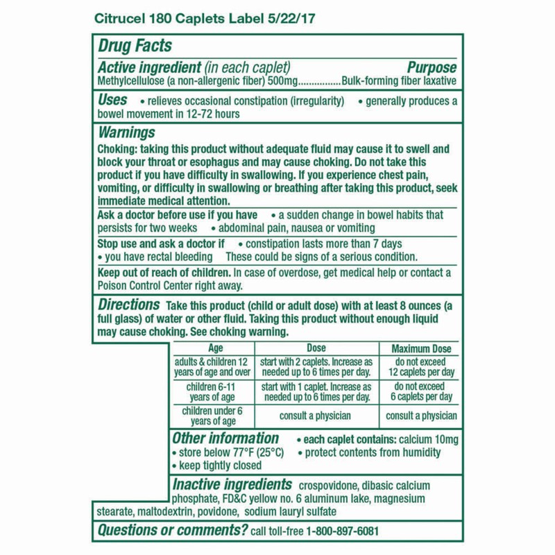 CITRUCEL Fiber Therapy Caplets for Irregularity, Easy to Swallow Methylcellulose,