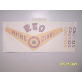 Unbranded Vintage REO Flying Cloud Push Mower Reproduction Decal Set!