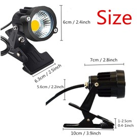 WeFoonLo 1pcs Outdoor 5W LED Clip on Light Water Resistant Adjustable Desk Stand Spotlight Lamp Signboard Blackboard Lighting with Plug (Cool White)