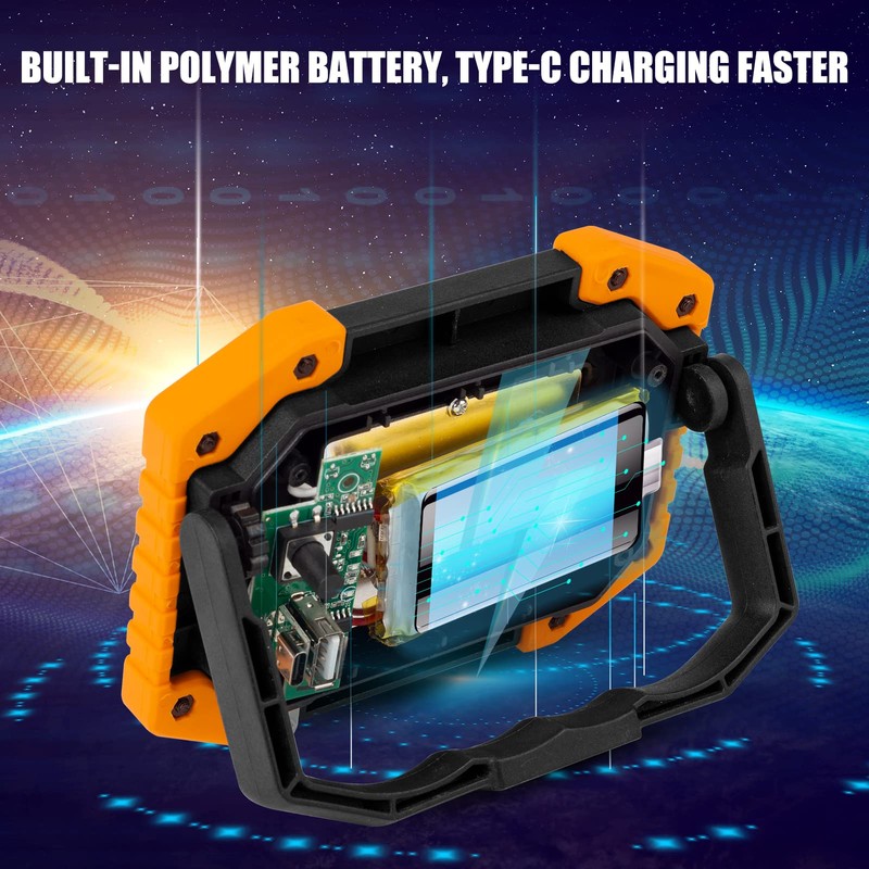 OTYTY LED Work Light, 30W 1500LM Rechargeable Work Light Battery