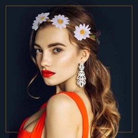 MisFun Pack of 10 Costume Hair Accessories, Daisy Headband, Flower Hair Band, Dirndl, Elastic Flower Wreath, Flower Hair Clips, Bohemian Style Costume Accessories for Women