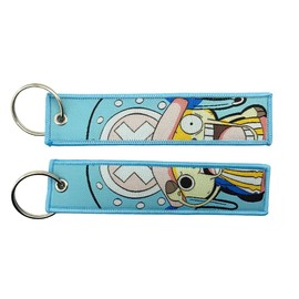 Gearcatweel 1 Pack Embroidered Anime Keychain Tag Jet Tag Key Chain with Key Ring - EDC for Motorcycles, Scooters,ATV,Car and Anime Gifts KO-03