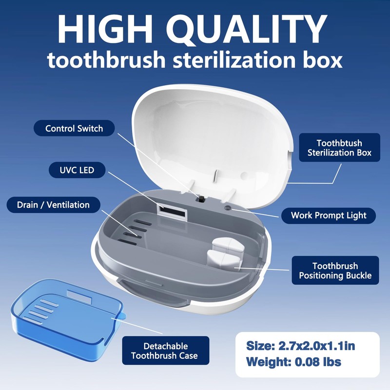 Toothbrush Covers Case San itizer and Holder with Light,Toothbrush Covers