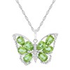 Tirafina Butterfly Pendant Necklace - Peridot Necklace with Created White