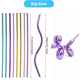 100Pcs Clear 260 Balloons, Long Skinny Latex Balloons for DIY Animal Model Balloons, Premium Quality Balloons for Beginners Balloons Wedding Birthday Festival Party Decoartion