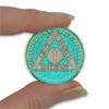 5 Year Sobriety Coin | Glitter Triplate AA Chip Recovery