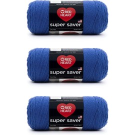 Red Heart Super Saver Royal Yarn - 3 Pack of 198g/7oz - Acrylic - 4 Medium (Worsted) - 364 Yards - Knitting/Crochet