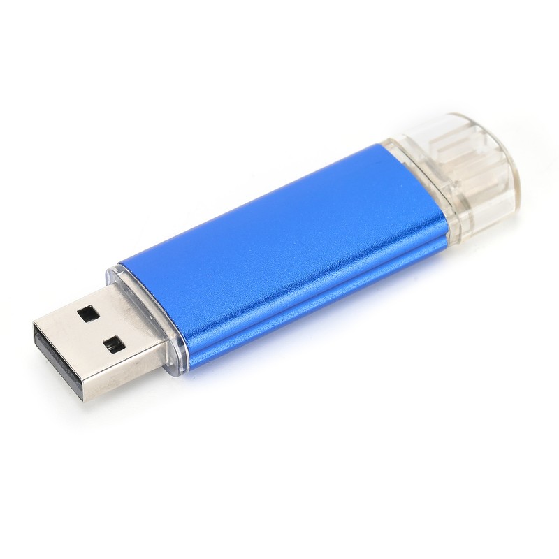 U Disk OTG Bright Blue DualHead Mini Metal USB 2.0