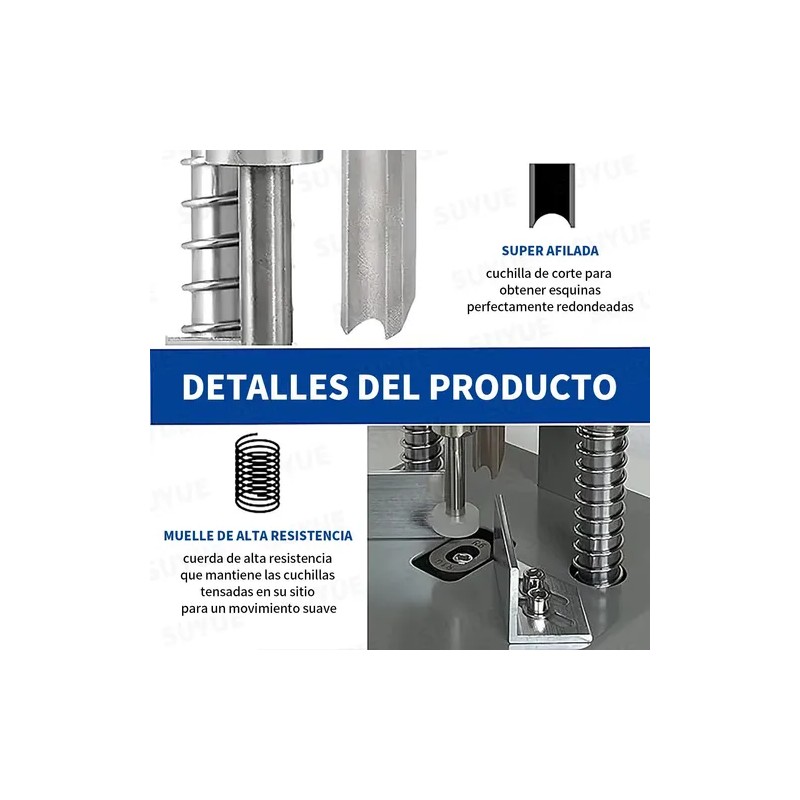 Cortador Redondeador De Esquinas Manual Con 2 Troquele