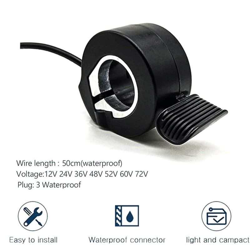 BAFANG Throttle Grips(150mm)/Thumb Throttle 50cm(130x with Waterproof Connector) for Electric