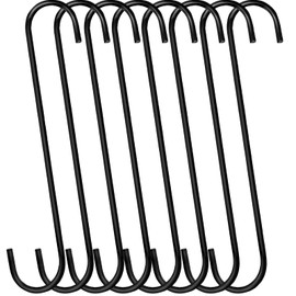 DINGEE 12 inch 8 Pack Extra Large S Hooks Heavy Duty Long S Hook for Hanging Plant, Hook for Tree Branch,Bird Feeder,Pots and Pans Closet Garden Pergola Indoor Outdoor X-Large Hooks