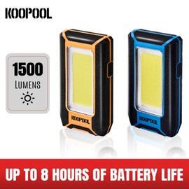 2-pack Magnetic Work Light, Rechargeable LED Flashlight, Portable Lights, 40w 1500 Lumens, 6500k, Metal Hanging Hook, 3 Lighting Modes for Car Repairing, Camping, Hiking, Fishing, Backpacking