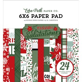 Echo Park SA289023 Double-Sided Paper Pad 6 x 6 Inches 24/Pkg-Christmas Salutations No. 2