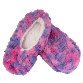 BambooMN Adult Super Soft Warm Cozy Fuzzy Soft Touch Slippers Non-Slip Lined Socks, 1 Pair, 04 Purple Puree, X-Large (UK Size 8-9)