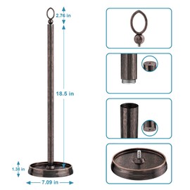 ROLABAM Heavy Weighted Toilet Paper Holder (with Reserve Function) Free Standing Toilet Paper Storage，Spare Toilet Paper Roll Holder Storage Stand for Bathroom Total Height 22.5" ，Oil Rubbed Bronze